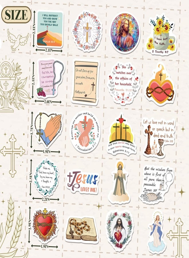 WAKEMOODEI 200PCS Catholic Stickers for Kids, Religious Stickers for Water Bottle Scrapbook Bible Sticker for Adult Women Saint Catholic Gift Jesus Virgin Mary Sacred Heart - Image 2
